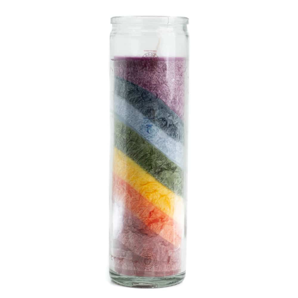 7 Chakra Candle in Glass - 100 Burning Hours (21 cm)
