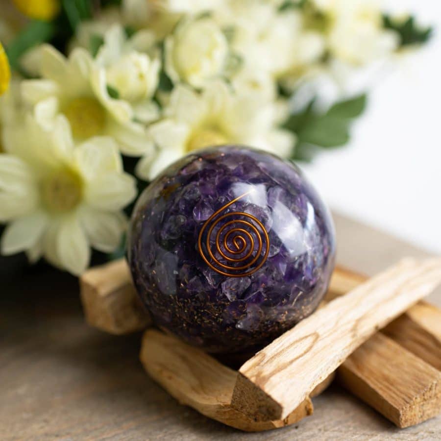 purple orgonite ball