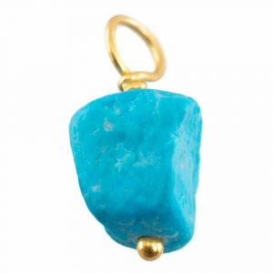 Raw Gemstone Pendant Turquoise 925 Silver and Gold Plated (8 - 12 mm)