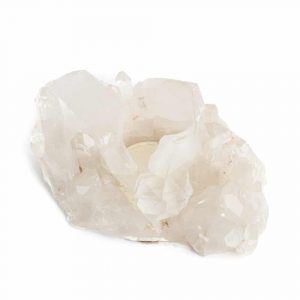 Tea Light Holder Gemstone Rock Crystal Cluster (approx. 1000 grams)