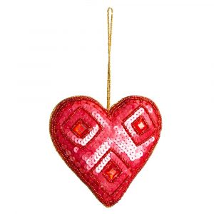 Ornament  Traditional Pendant Heart Red (17cm)