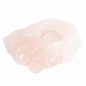 Tea Light Holder Gemstone Rose Quartz Cluster (approx. 500 grams)