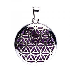 Pendant Flower of Life with Amethyst - 3cm