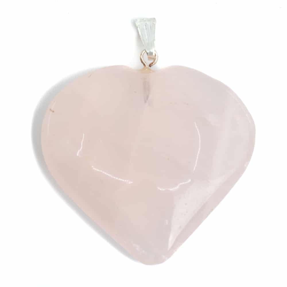 Gemstone Heart Pendant Rose Quartz (40 mm)