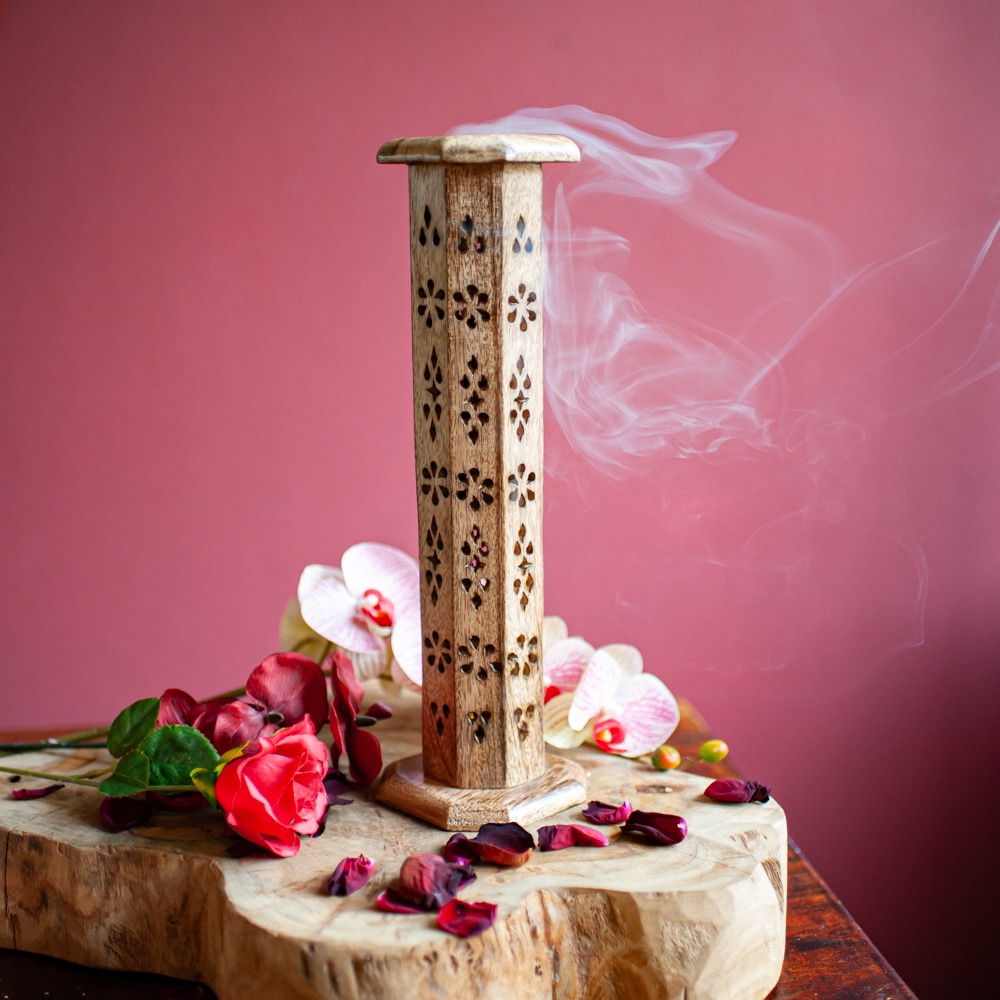 wooden incense tower