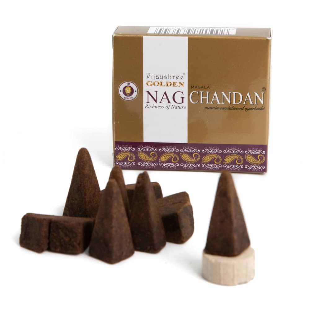 Golden Nag Chandan Incense Cones (1 Pack)