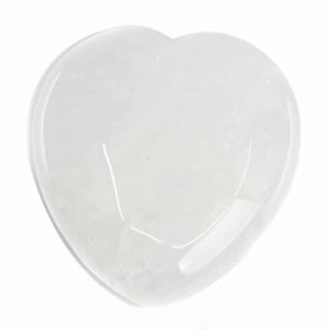 Gemstone Heart Rock Crystal Palm Stone - 60 mm