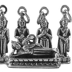 Birthday Buddha Pendant/Charm Set of 7 - Silver