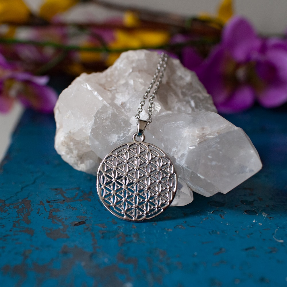 silver flower of life pendant