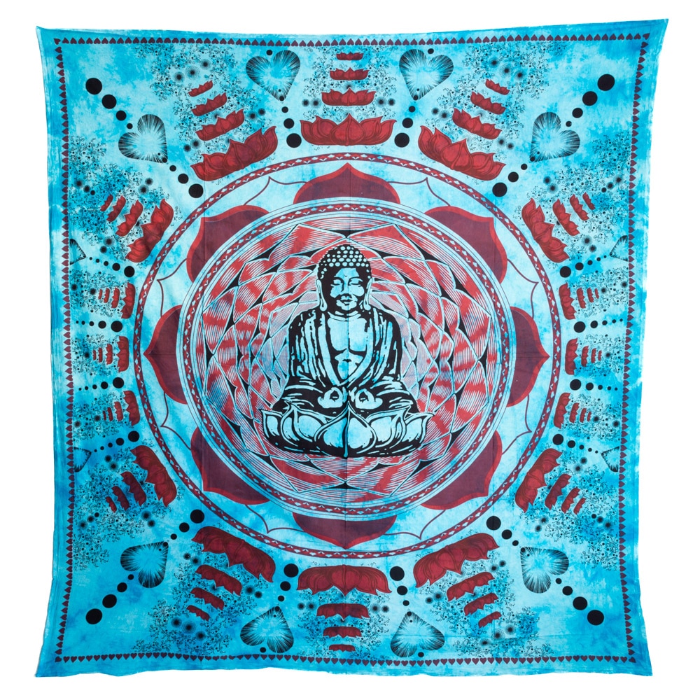 Authentic Cotton Tapestry with Buddha Blue (220 x 210 cm)