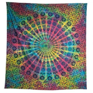 Authentic Mandala Tapestry Cotton Rainbow (225 x 210 cm)