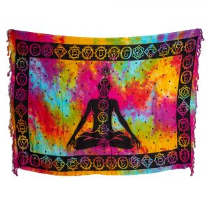 Cotton Sarong 7 Chakra Meditation Colorful (150 x 110 cm)