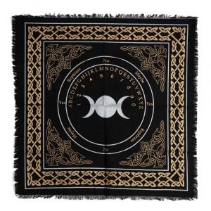 Cotton Altar Cloth Triple Moon Gold and Silver (65 x 65 cm)