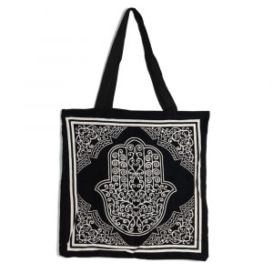 Tote Bag Cotton - Hamsa Hand Black/White (45 cm)