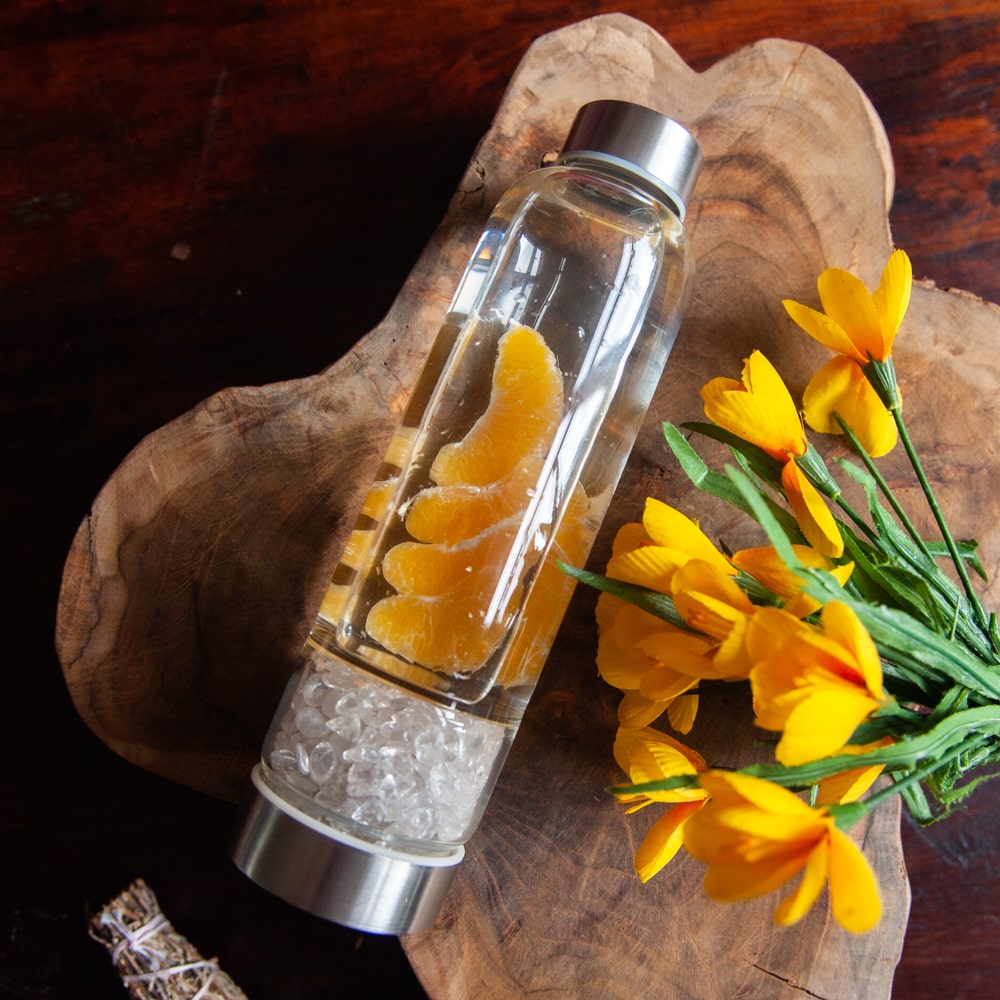 gemstone water bottle oranges Rock Crystal