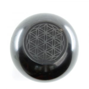 Shungite Gemstone Sphere Flower of Life Engraved (50 mm)