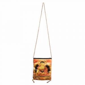 Cotton Bag with Buddha and Zipper (21 x 17 cm)