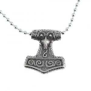 Viking Pendant Thor's Hammer with Crow