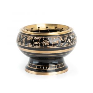 Incense Burner Brass For Charcoal - Small - Black