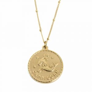 Metal Horoscope Pendant Capricorn Gold Colored (25 mm)