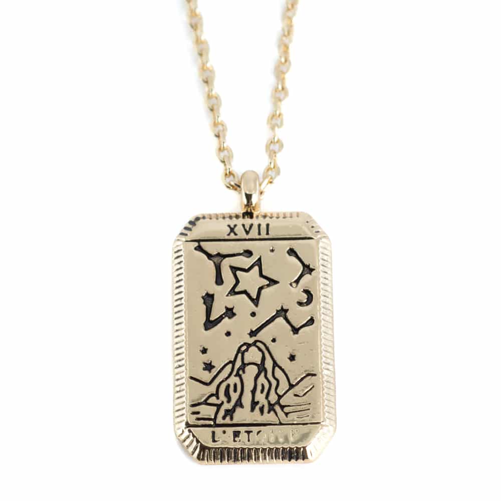 Amulet  Tarot 'The Star' - Brass Gold Colored