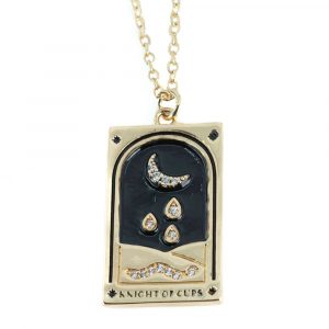 Amulet Tarot 'Knight of Cups' - Stainless Steel Gold and Black