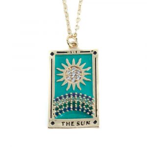 Amulet Tarot 'The Sun' - Stainless Steel Gold and Blue