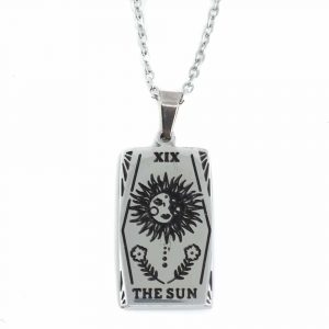 Amulet Tarot 'The Sun' -  Stainless Steel Silver Colored 24 mm
