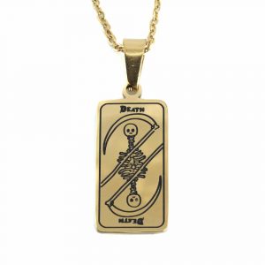 Amulet Tarot 'Death' - Stainless Steel Gold Colored