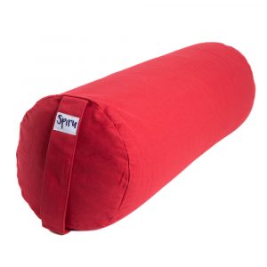 Yoga Bolster Red Round Cotton - Plain - 59 x 21,5 cm