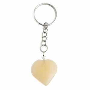 Gemstone Keychain Yellow Aventurine Heart (25 mm)