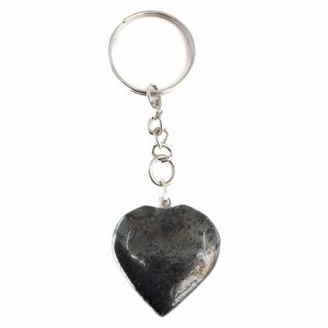 Gemstone Keychain Hematite Heart (25 mm)