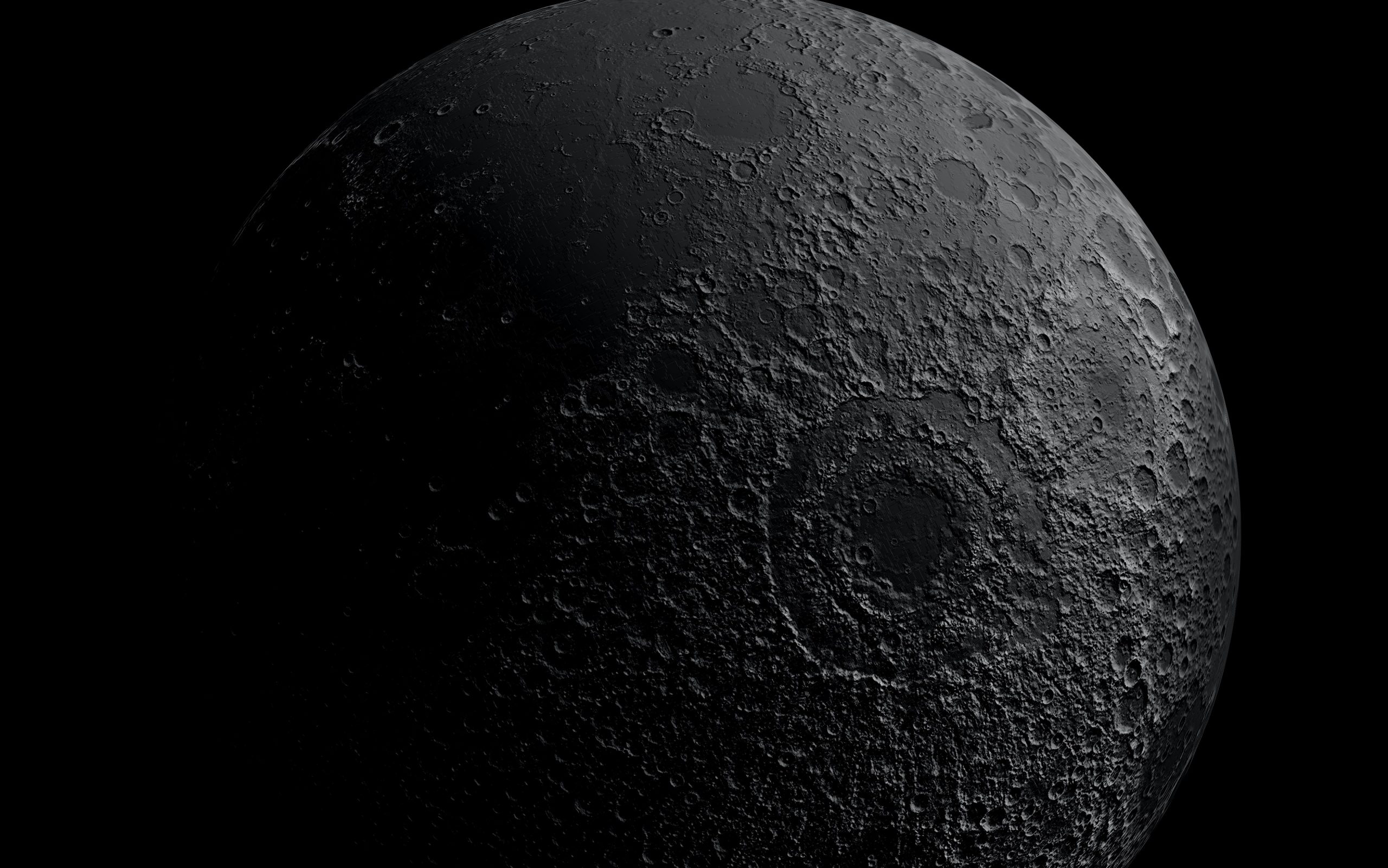 dark side of moon with craters