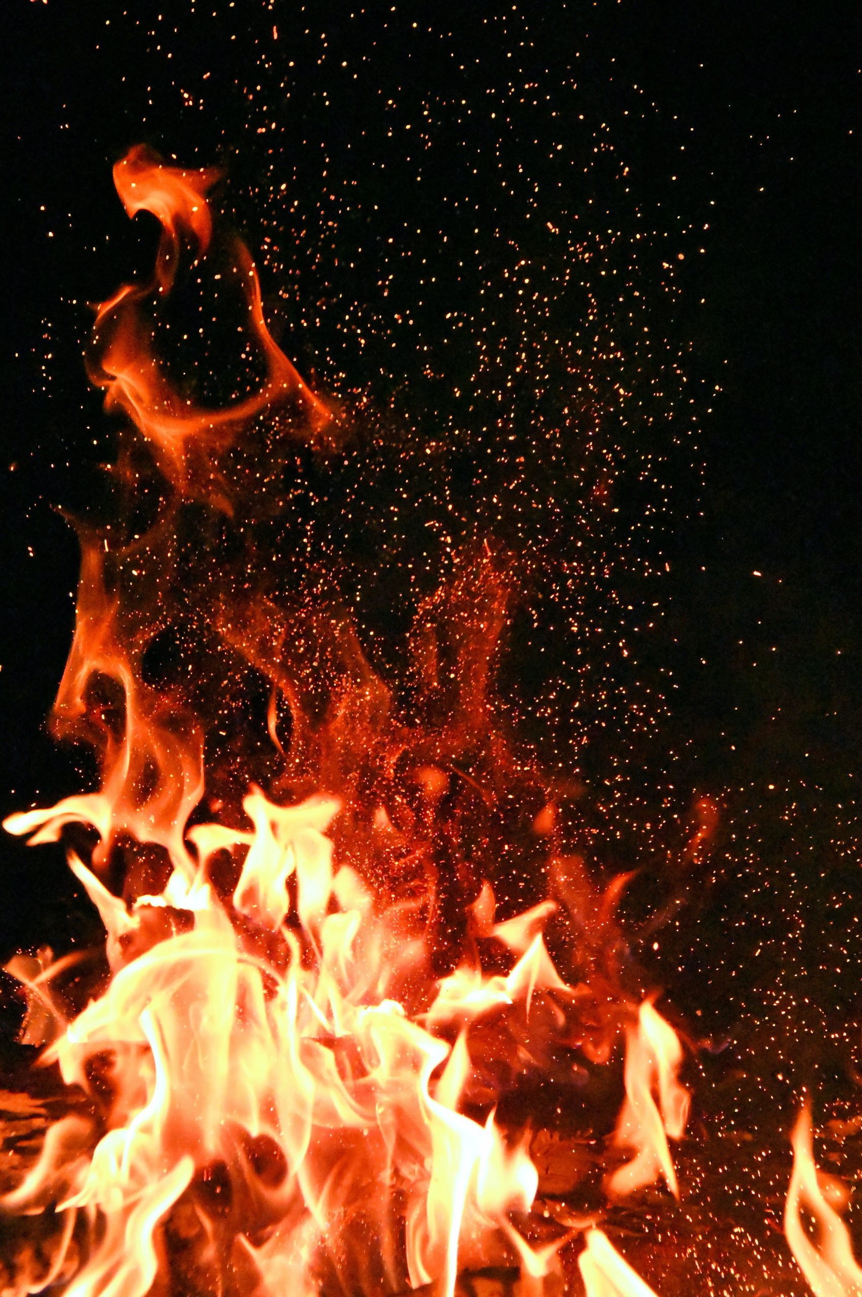 campfire in dark