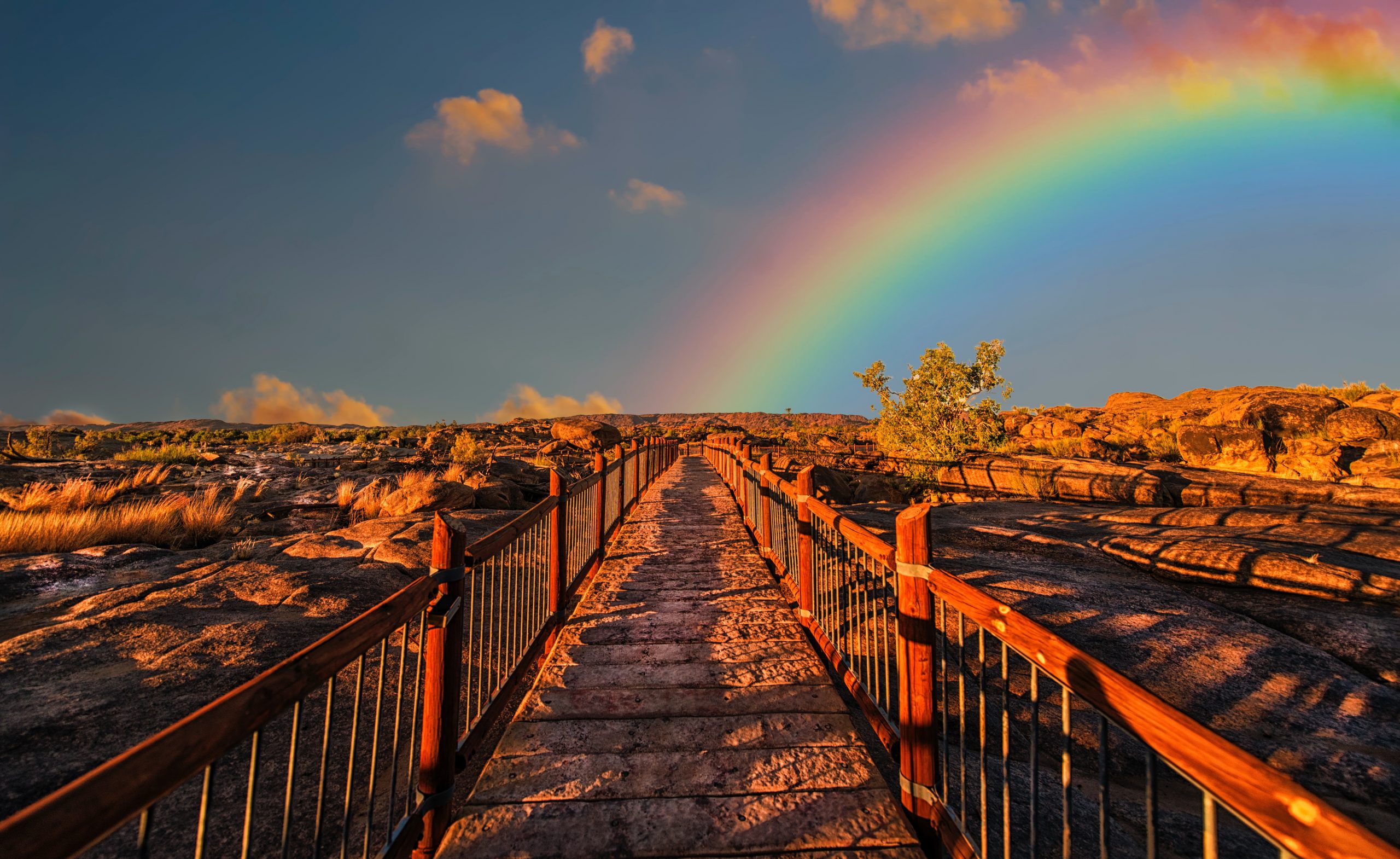rainbow bridge in desert