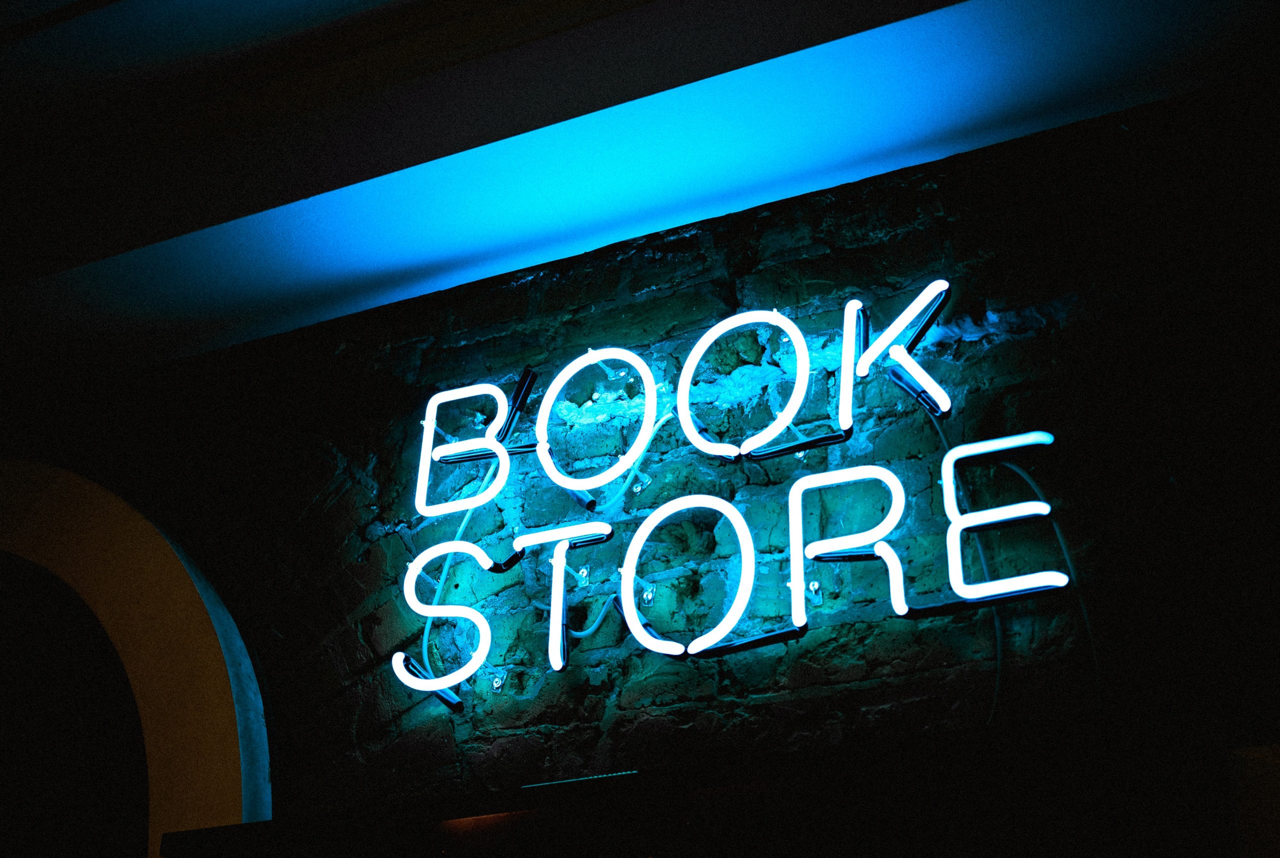 book store sign neon