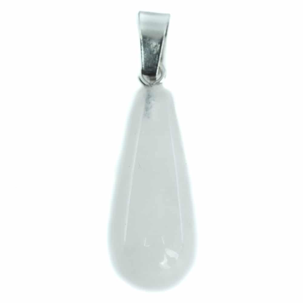 Gemstone Pendant White Jade Drop