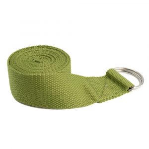 Yoga Belt with D-Ring Cotton Green (183 cm)