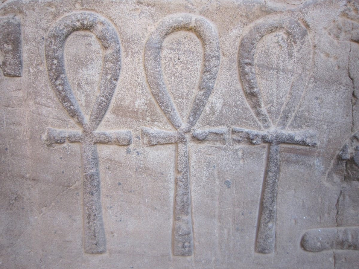 three Ankh hieroglyphic