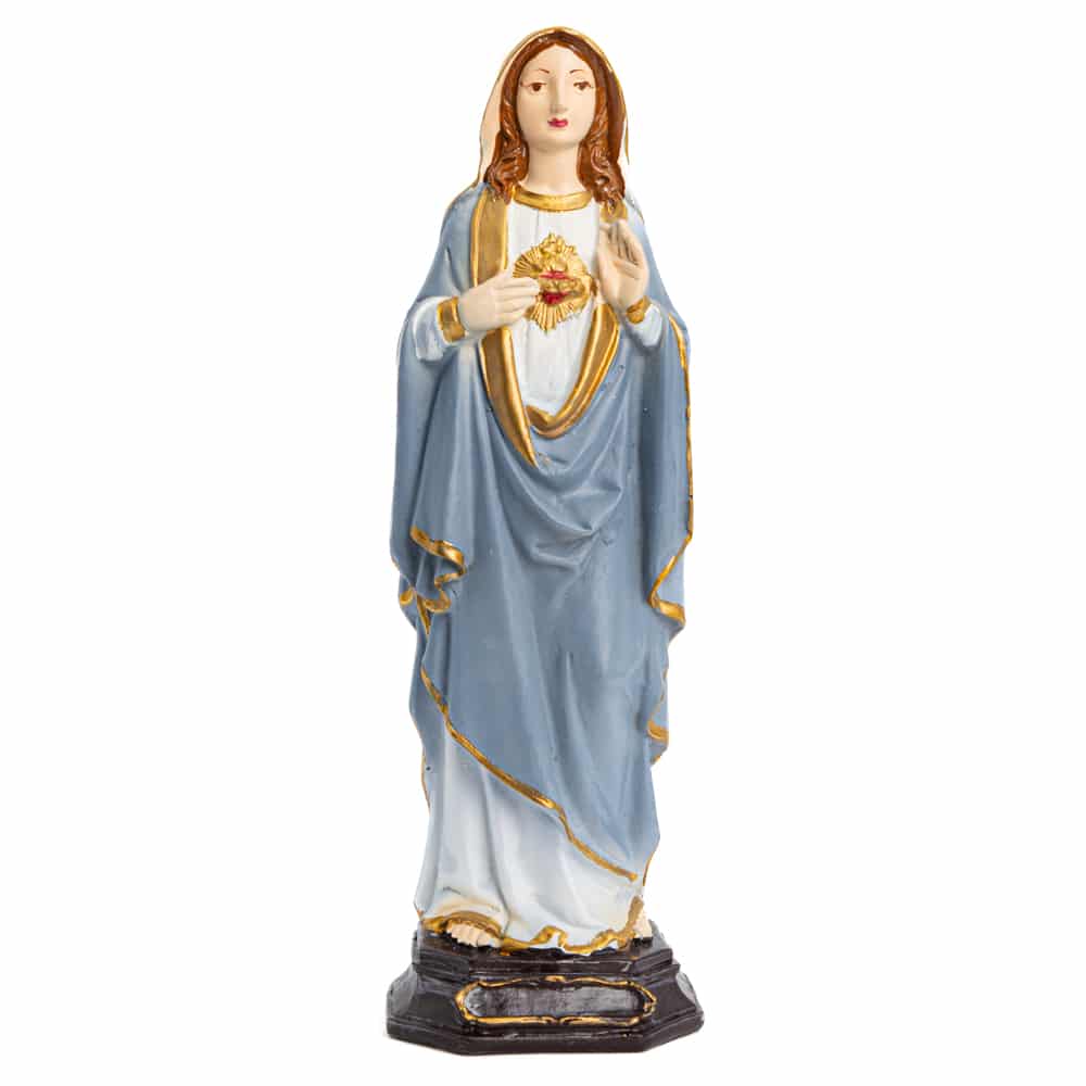 Statue of Mother Mary Sacred Heart - Hand Painted (27cm)