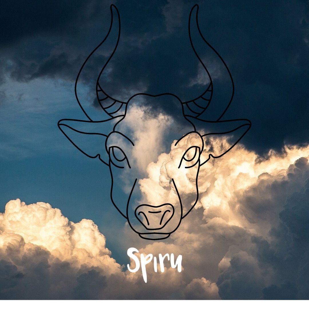 taurus steer symbol in clouds