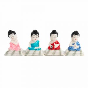 Happy Buddha Statues - Set of 4 - Approx. 7 cm