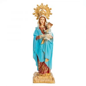 Statue of Mother Mary with Infant Jesus Crown - Hand Painted (30 cm)