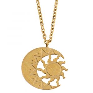 Necklace Moon and Sun - Gold Colored (17 mm)