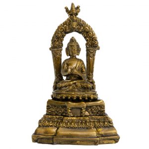 Buddha on Altar - Bronze Colored(18 cm)