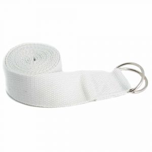 Yoga Belt with D-Ring Cotton White (183 cm)