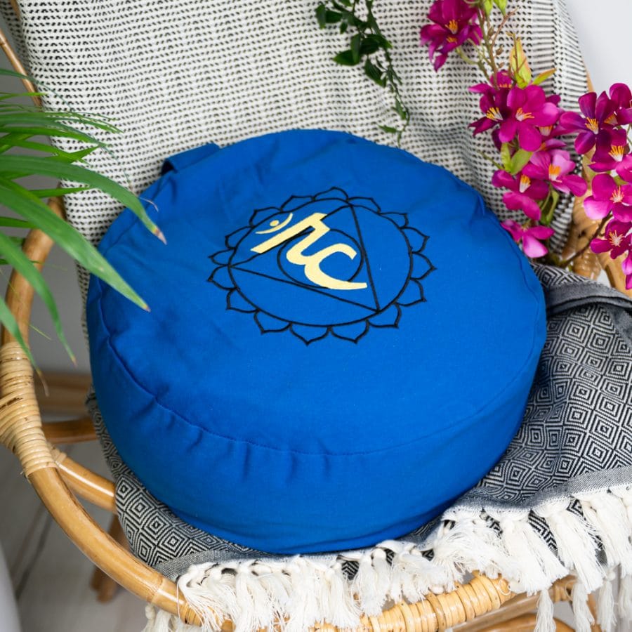 spiru blue 5th chakra meditation cushion