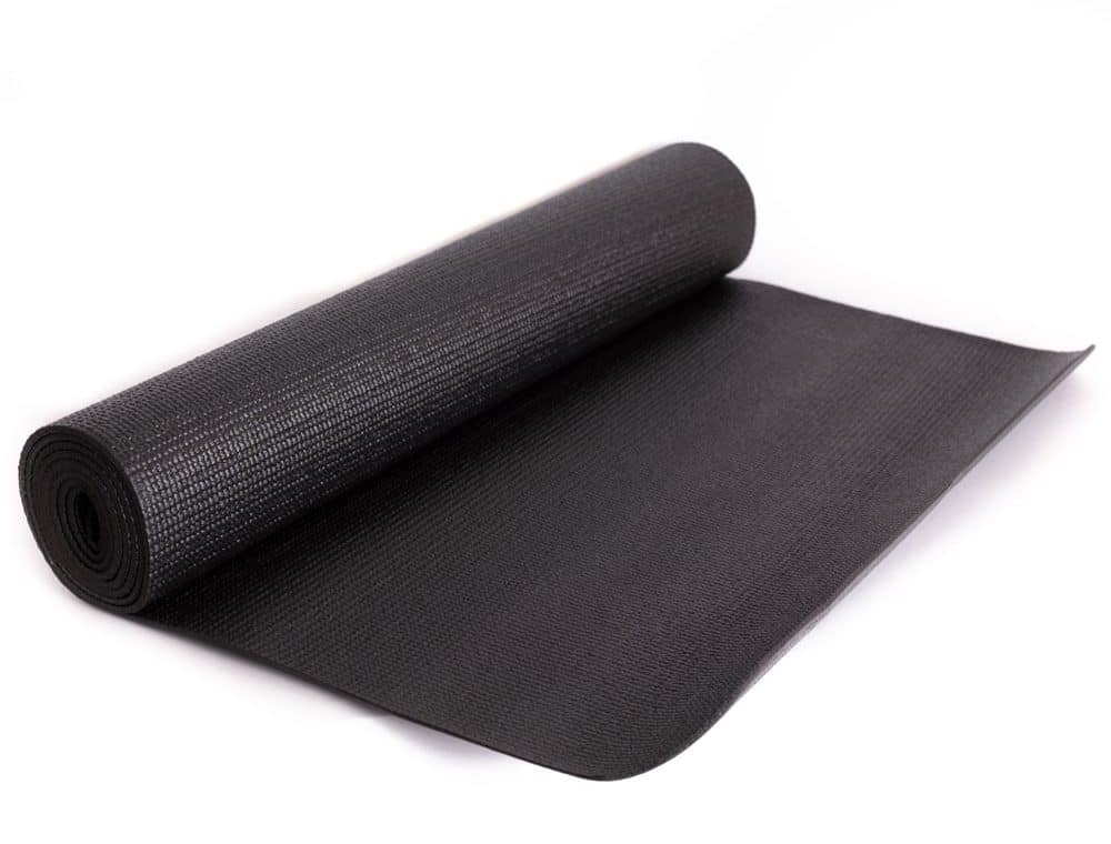 black pvc yoga mat