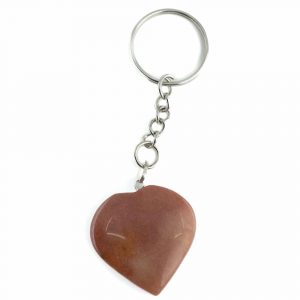 Gemstone Keychain Red Agate Heart (25 mm)