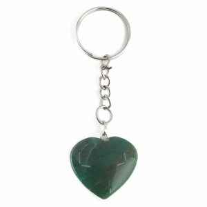 Gemstone Keychain Jade Heart (25 mm)
